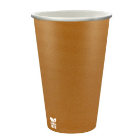 Plastikfreier Pappbecher 12 Oz/360ml "Karamell" Ø8cm (50 Stück)