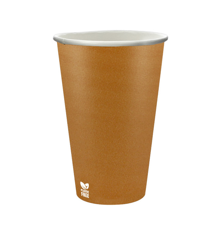 Plastikfreier Pappbecher 12 Oz/360ml "Karamell" Ø8cm (50 Stück)