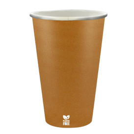 Plastikfreier Pappbecher 12 Oz/360ml "Karamell" Ø8cm (50 Stück)