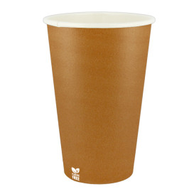 Plastikfreier Pappbecher 16 Oz/480ml "Karamell" Ø9,0cm (1.000 Stück)