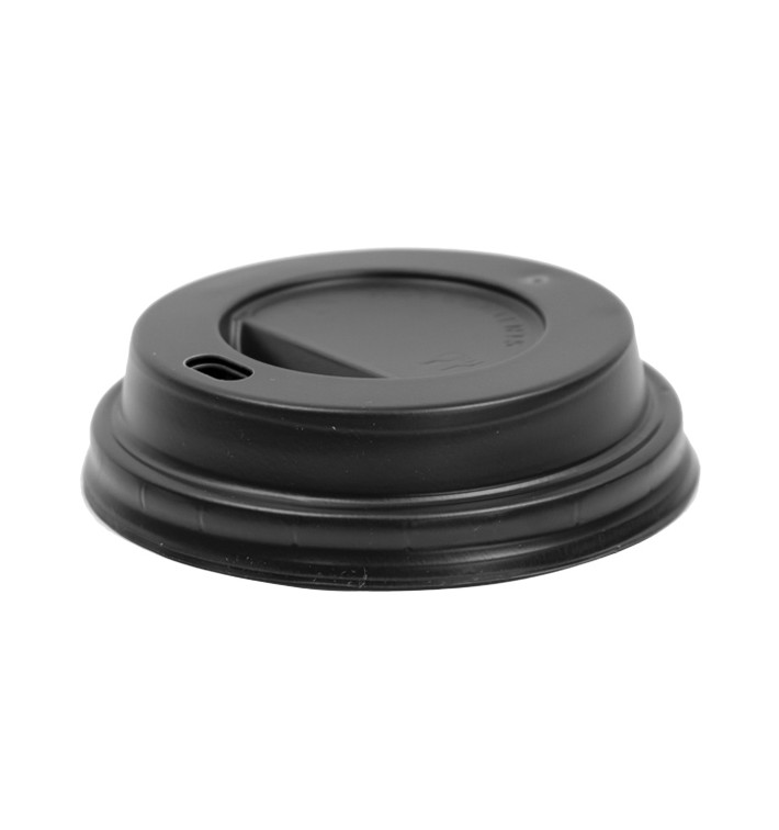 Deckel mit Bohrung für Becher 7Oz Schwarz Ø7,2cm (100 Stück) Deckel mit Bohrung für Becher 7Oz Schwarz Ø7,2cm (100 Stück)