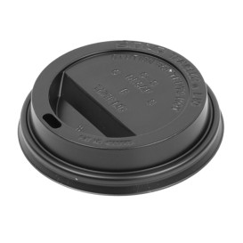 Deckel Schwarz für Becher mit Trinkloch 10Oz/300ml Ø8,4cm (100 Stück)