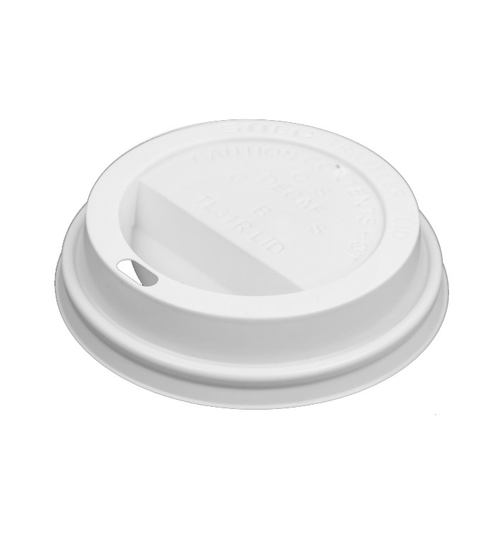 Deckel für Becher mit Trinkloch weiß 10Oz/300ml Ø8,4cm (100 Stück) Deckel für Becher mit Trinkloch weiß 10Oz/300ml Ø8,4cm (100 Stück)