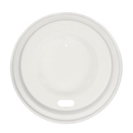Deckel mit Einem Loch weiße Geformter Zellulosefaser Ø7,0cm (60 Stück)