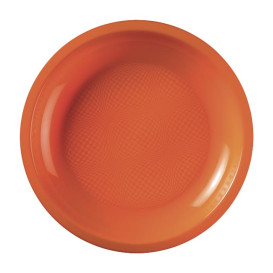 Plastikteller Flach Orange Round PP Ø185mm (600 Stück)