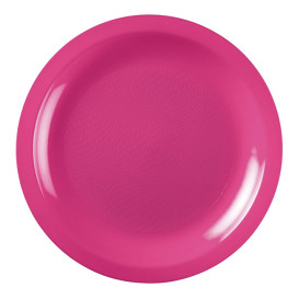 Plastikteller Flach Fuchsia Round PP Ø185mm (600 Stück)