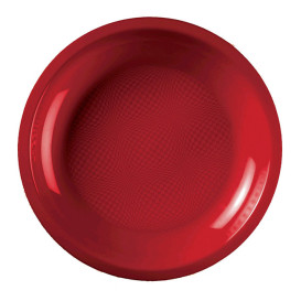 Plastikteller Flach Rot Round PP Ø220mm (25 Stück)