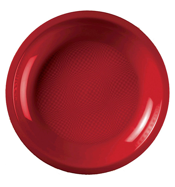 Plastikteller Flach Rot Round PP Ø220mm (25 Stück)