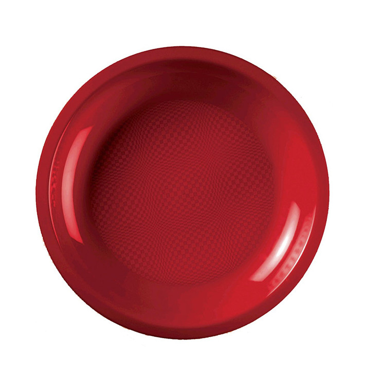 Plastikteller Flach Rot Round PP Ø220mm (25 Stück)