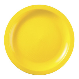 Plastikteller Flach Gelb Round PP Ø22cm (600 Stück)