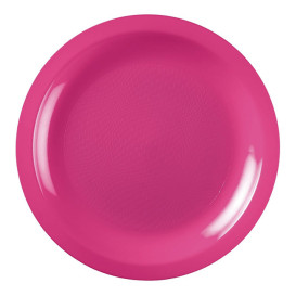 Plastikteller Flach Fuchsia Round PP Ø220mm (50 Stück)