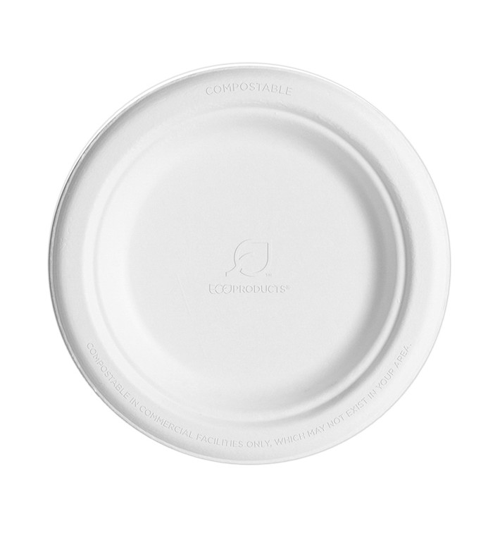 Teller Zuckerrohr-Fasern Weiß Ø155mm (50 Stück) Teller Zuckerrohr-Fasern Weiß Ø155mm (50 Stück)