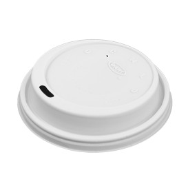 PlastikDeckel PS "Cappuccino" Weiß Ø9,4cm (100 Stück)