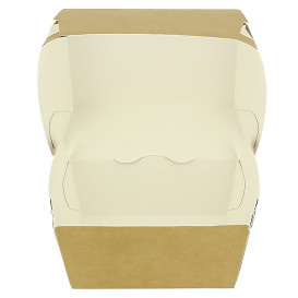 Hamburgerbox aus Kraftkarton mit Doppelverschluss 11x11x7,5cm (50 Stk.)