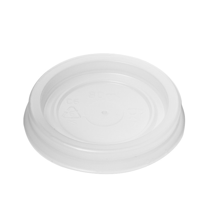 Deckel für plastikbecher PS 80/100ml Ø5,7cm (2400 Stück) Deckel für plastikbecher PS 80/100ml Ø5,7cm (2400 Stück)