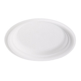 Teller Zuckerrohr-Fasern Bagasse Weiß Ø17,5 cm (50 Stück)