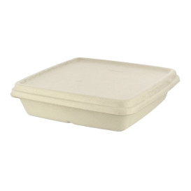 Deckel aus Zuckerrohr für Behälter 230x230mm (75 Stück)