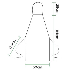 PP Schürze Laminiert PE 60x84cm weiß (200 Stück)