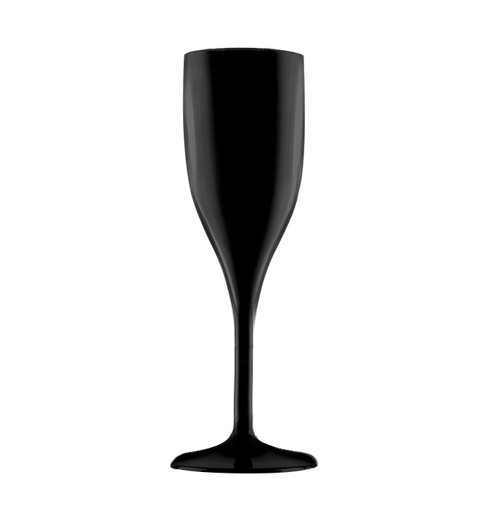 Sektflöte Spritzguss Wiederverwendbar Schwarz SAN 150ml (6 Stück) Sektflöte Spritzguss Wiederverwendbar Schwarz SAN 150ml (6 Stück)