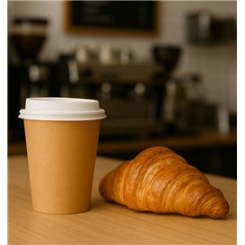 Kartonbecher 9 Oz/280ml Kraft-Kraft Ø8,1cm (50 Stück)