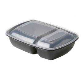 Deckel für Plastikbehälter schwarz und creme 2G 23x16,5cm (75 Stück)
