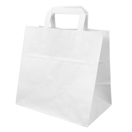 Papiertüten Weiß mit Henkeln 26+18x26cm (50 Stück)