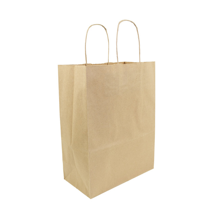 Papiertüten Kraft mit Henkeln 24+12x31cm (50 Stück) Papiertüten Kraft mit Henkeln 24+12x31cm (50 Stück)