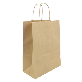 Papiertüten Kraft mit Henkeln 24+12x31cm (250 Stück)