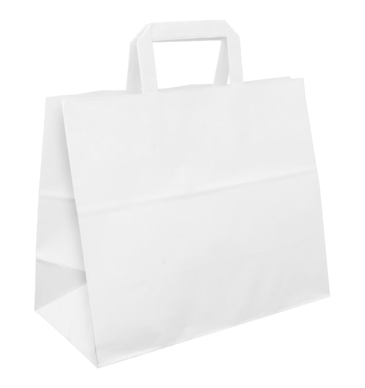 Papiertüten Weiß mit Henkeln 32+22x26cm (50 Stück) Papiertüten Weiß mit Henkeln 32+22x26cm (50 Stück)