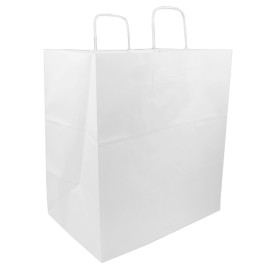 Papiertüten Weiß mit Henkeln 36+24x39cm (200 Stück)