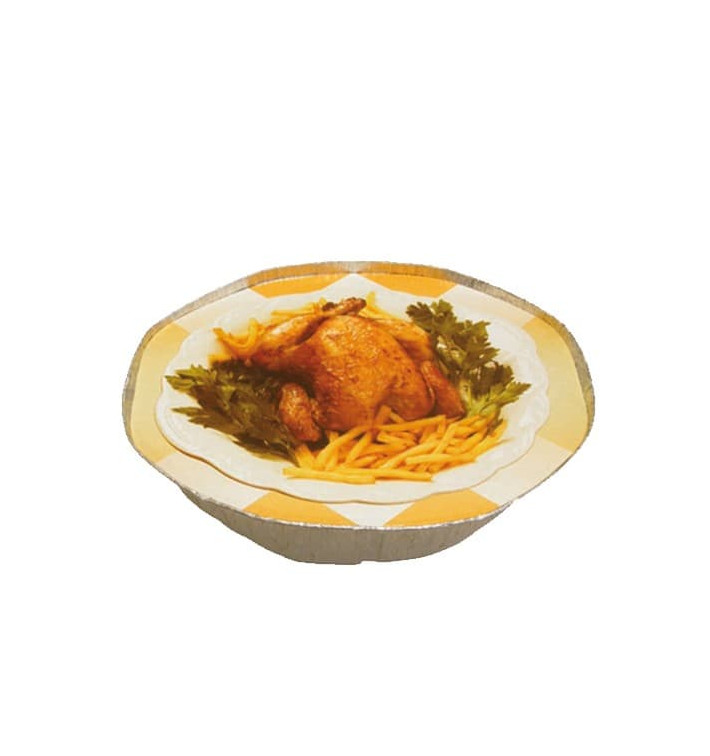 Tapa Cartón Envases Aluminio Ovalado Pollo Tapa Cartón Envases Aluminio Ovalado Pollo