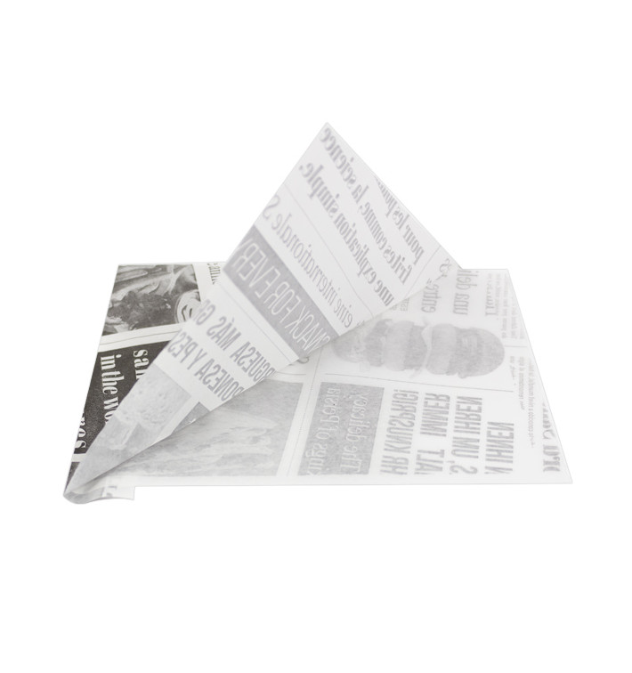 Burgerpapier fettdicht offen 2S "News" 15x16cm (4.000 Stück) Burgerpapier fettdicht offen 2S "News" 15x16cm (4.000 Stück)