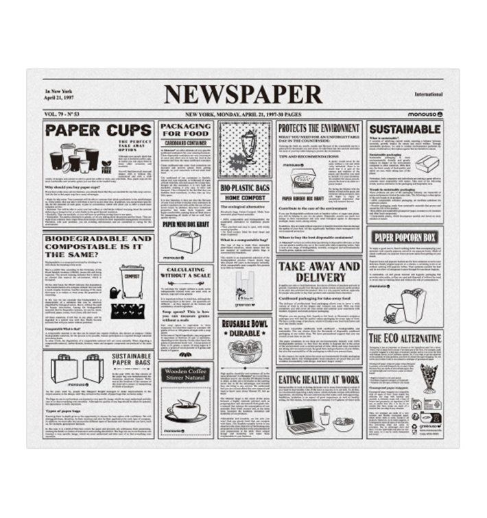 Wachspapier fettdicht für Burger "Times" 31x31cm (1.000 Stück)