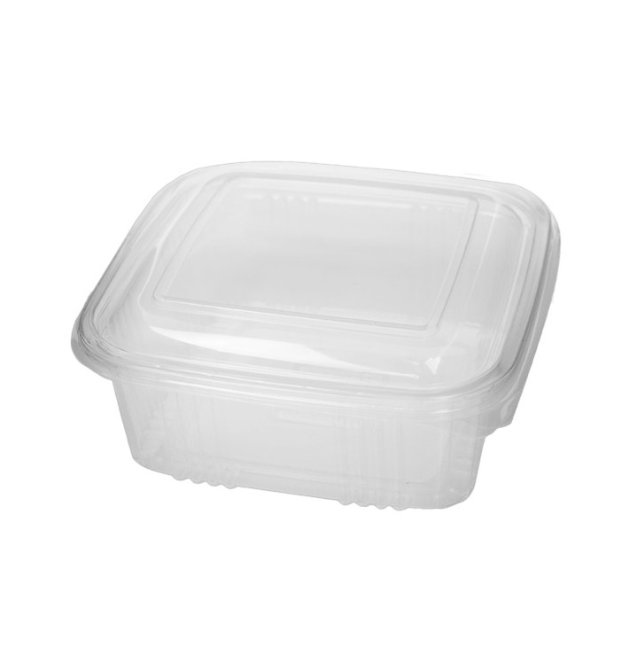 Dose mit Klappdeckel Transparent Quadratisch PP 750ml (500 Stück) Dose mit Klappdeckel Transparent Quadratisch PP 750ml (500 Stück)