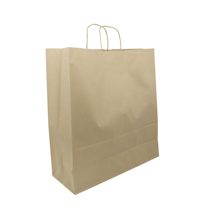 Papiertüten Kraft braun mit Henkeln 100g/m² 44+15x46cm (25 Stück) Papiertüten Kraft braun mit Henkeln 100g/m² 44+15x46cm (25 Stück)