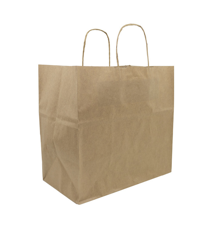 Papiertüten Kraft braun mit Henkeln 80g/m² 30+18x29cm (25 Stück) Papiertüten Kraft braun mit Henkeln 80g/m² 30+18x29cm (25 Stück)
