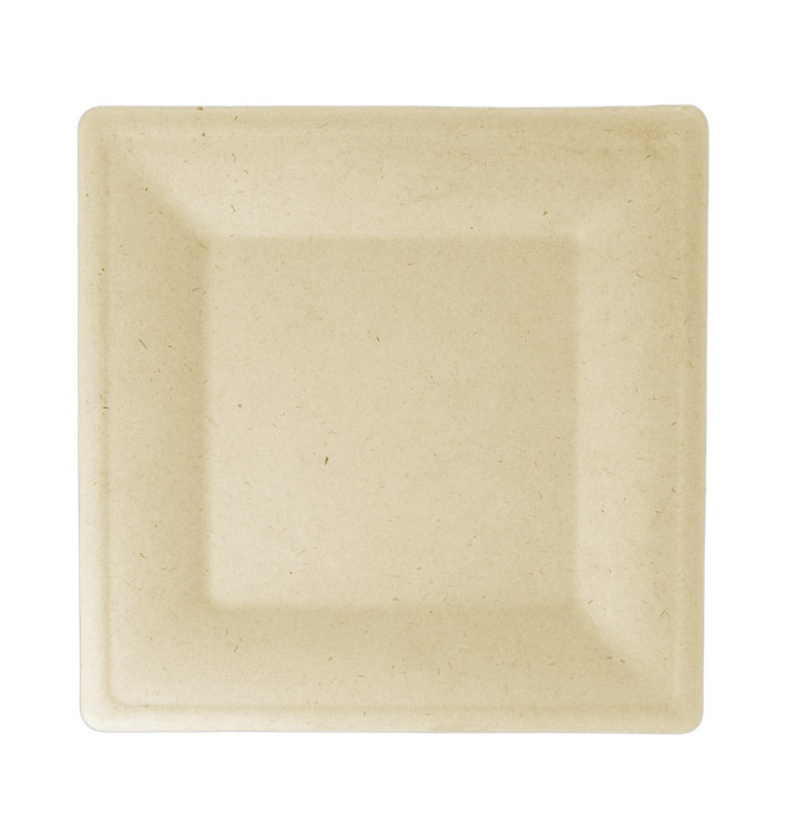 Quadratischer Teller Zuckerrohr Natur160x160mm (50 Stück) Quadratischer Teller Zuckerrohr Natur160x160mm (50 Stück)