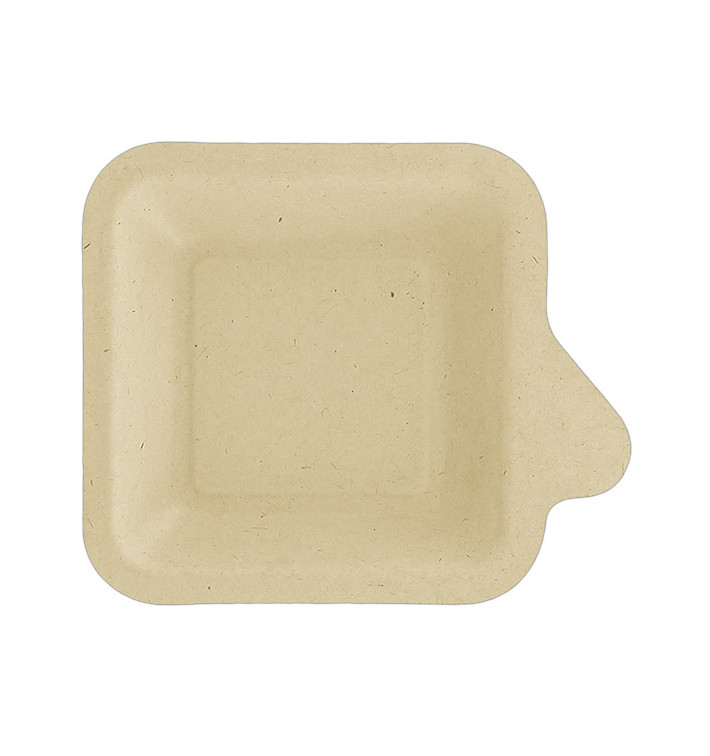 Teller Quadratisch mit Lasche Zuckerrohr Braun 11x11cm (50 Stück) Teller Quadratisch mit Lasche Zuckerrohr Braun 11x11cm (50 Stück)