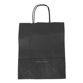 Papiertüten schwarz mit Henkeln 100g/m² 25+11x31cm (250 Stück)