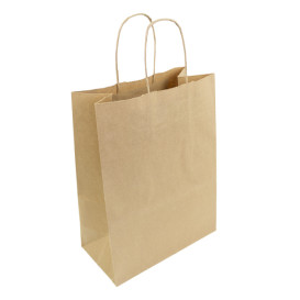 Papiertüten Kraft mit Henkeln 24+12x31cm (250 Stück)