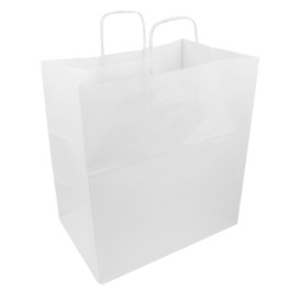 Papiertüten Weiß mit Henkeln 36+24x39cm (200 Stück)