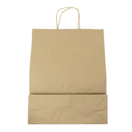 Papiertüten Kraft mit Henkeln 32+12x41cm (50 Stück)