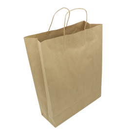 Papiertüten Kraft mit Henkeln 32+12x41cm (50 Stück)