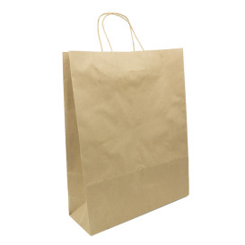 Papiertüten Kraft mit Henkeln 32+12x41cm (50 Stück)