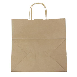 Papiertüten Kraft braun mit Henkeln 80g/m² 30+18x29cm (25 Stück)
