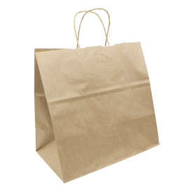 Papiertüten Kraft braun mit Henkeln 80g/m² 30+18x29cm (25 Stück)