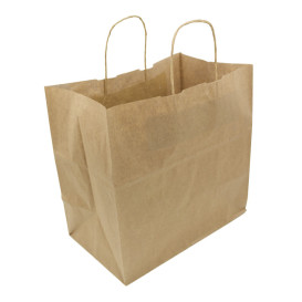 Papiertüten Kraft braun mit Henkeln 80g/m² 30+18x29cm (25 Stück)