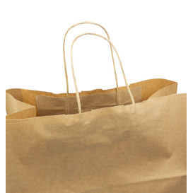 Papiertüten Kraft braun mit Henkeln 32+16x31cm (50 Stück)
