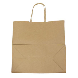 Papiertüten Kraft braun mit Henkeln 32+16x31cm (50 Stück)