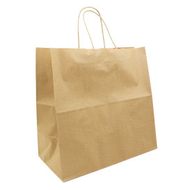 Papiertüten Kraft braun mit Henkeln 32+16x31cm (50 Stück)
